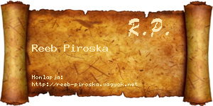 Reeb Piroska névjegykártya
